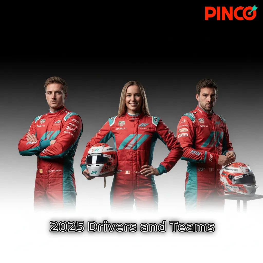 2025 F1 teams and drivers with live championship odds; Red Bull: Verstappen/Pérez; Ferrari: Leclerc/Hamilton; several TBAs.