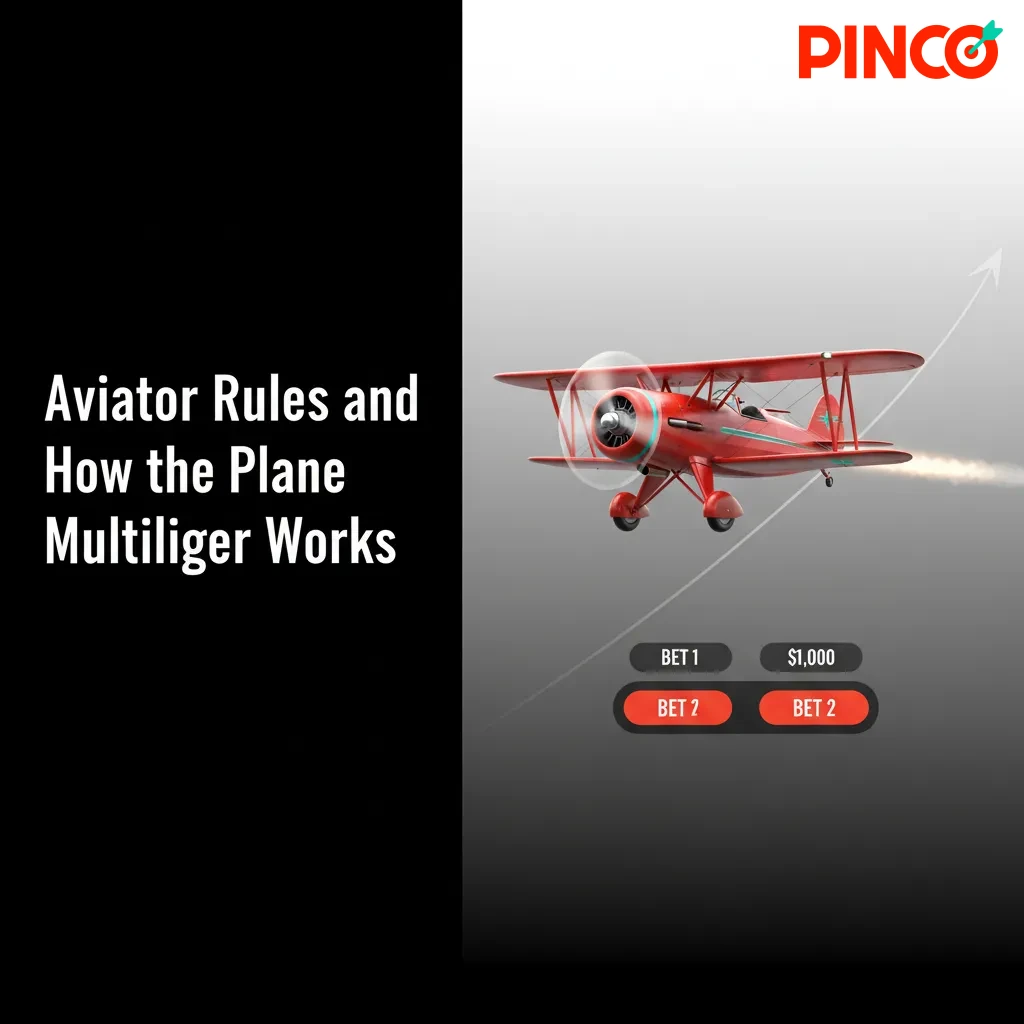 Aviator rules graphic: plane climbs, rising multiplier; two bets, cash out, countdown, auto cashout, demo mode; bet limits.