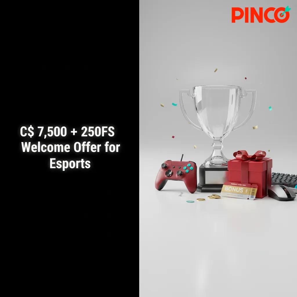 Pinco Canada sports & esports welcome offer: Up to C$7,500 bonus + 250 free spins for new customers. Terms apply.
