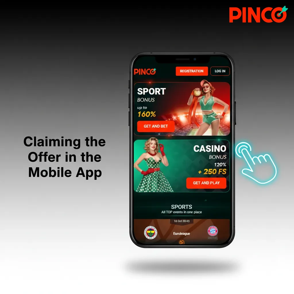 iOS/Android app showing how to claim welcome bonus: sign in, Promotions, deposit C$20+, get free spins, track wagers.