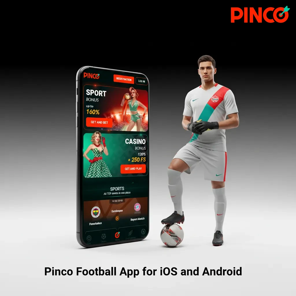 Pinco Football app screens with live odds, quick betslips, cash out, alerts; available on iOS and Android