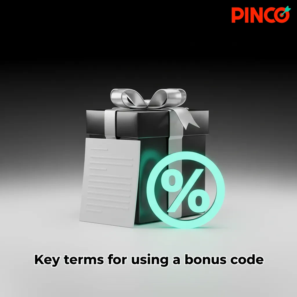 Key terms for Pinco bonus code: enter before payment; up to C$7,500 + 250 spins; min deposit, wagering, expiry, age limits.
