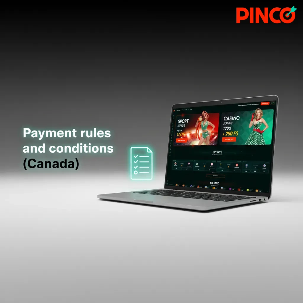 Payment rules (Canada): name must match, ID checks, C$10 min deposit, C$20 withdrawal, 1x wager, same-method payouts.