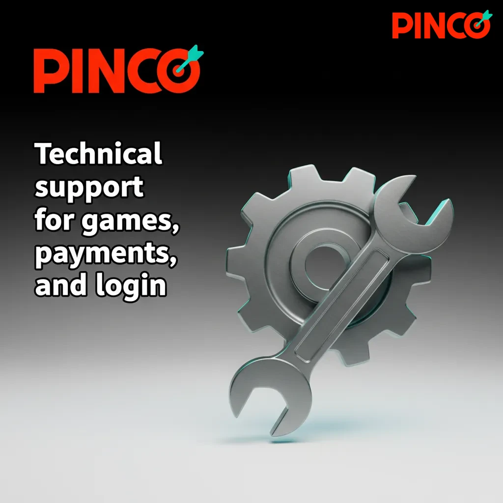 Pinco support guide for games, payments, and login: contact via chat, tech@pinco.ca, or phone option 2; common issues listed.