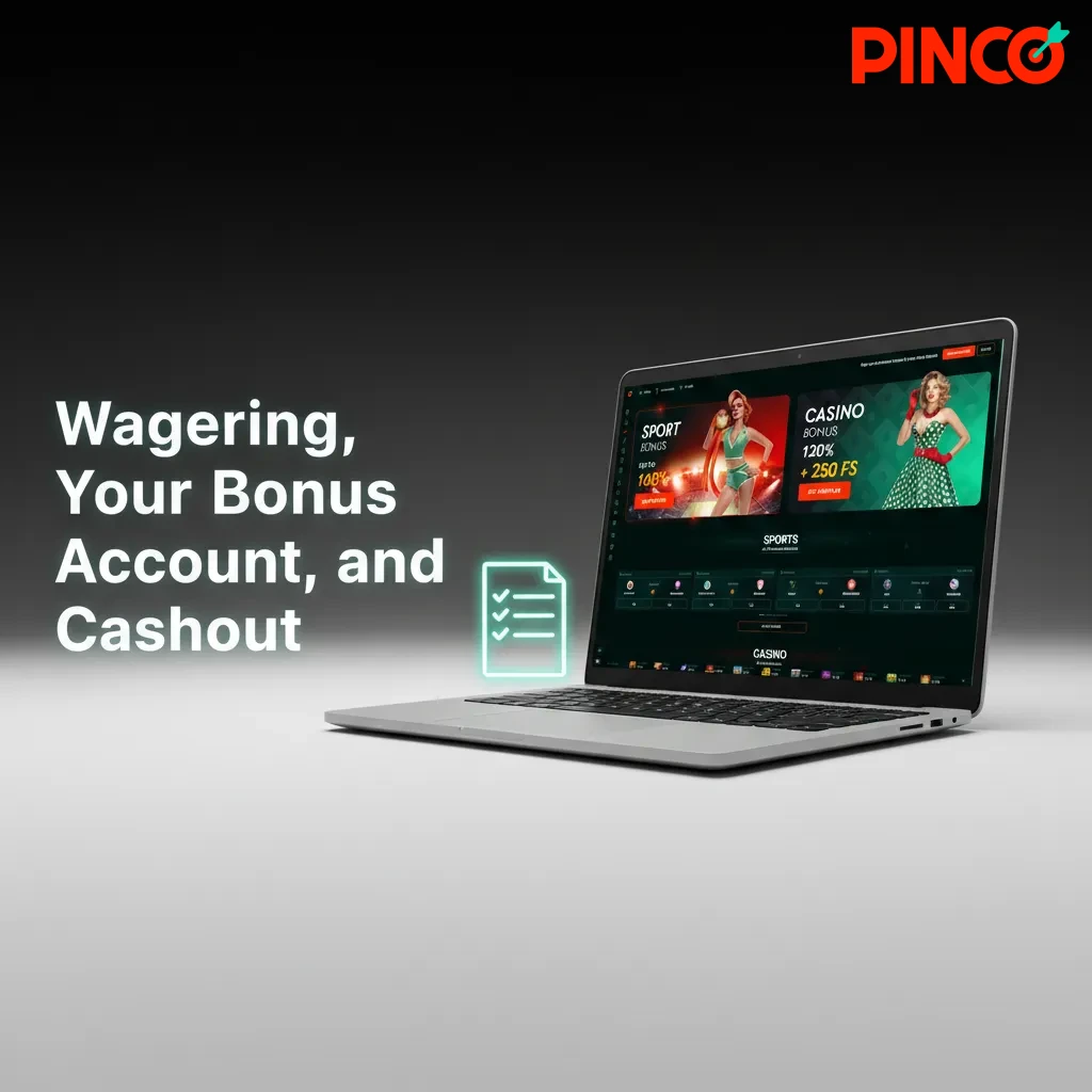 Infographic Pinco bonus wagering: 35x, 7/3-day, slots 100%, tables <=10%, max bet C$7.50 or 10%, cashout after wagering