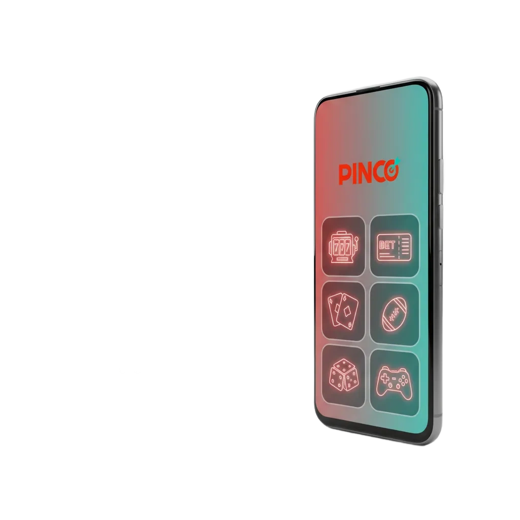 Écran de l’appli Android Pinco pour parier, jouer au casino et encaisser au Canada; inscription et connexion rapides.