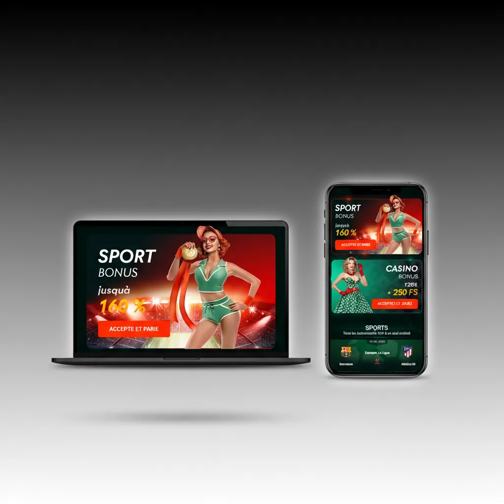 Interface Pinco Canada: nav Sports, En direct, eSports, Casino; coupon, solde, compte visibles sur ordinateur et mobile.