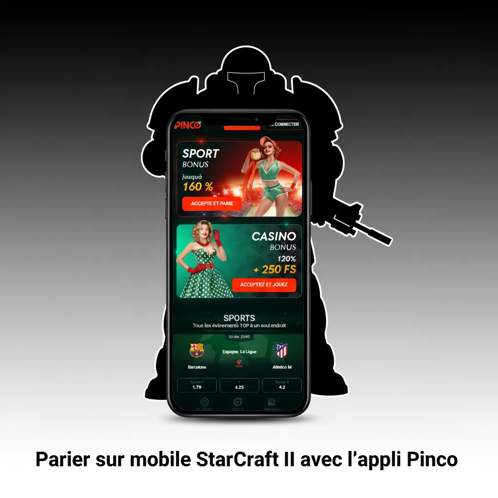 L’appli Pinco de paris StarCraft II sur smartphone, cotes en direct, marchés temps réel, retraits rapides.