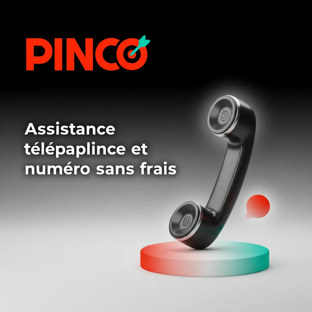 Affiche d’assistance téléphonique Pinco: 24/7, sans frais 1-888-700-1122, Québec/Montréal 514-555-1122.