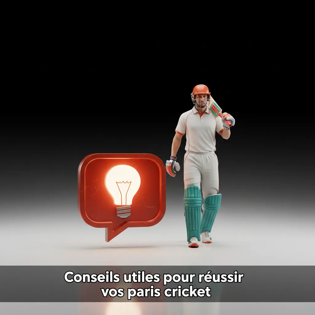 Infographie: conseils pour parier au cricket — forme, météo, toss, marchés, bankroll, voyages, stats, cotes live, mobile.