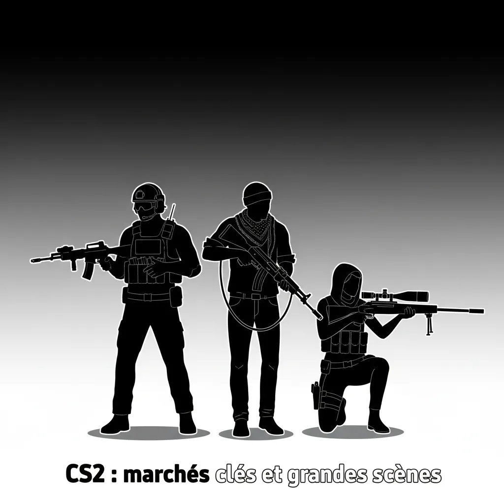 Visuel CS2 e-sport: PGL Major, ESL Pro League, IEM et BLAST, avec marchés de paris match/carte/round et options en direct.