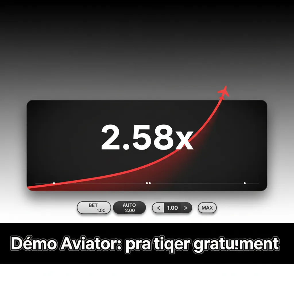 Interface de la démo Aviator avec multiplicateur, Auto Cashout et argent virtuel sur mobile et PC.