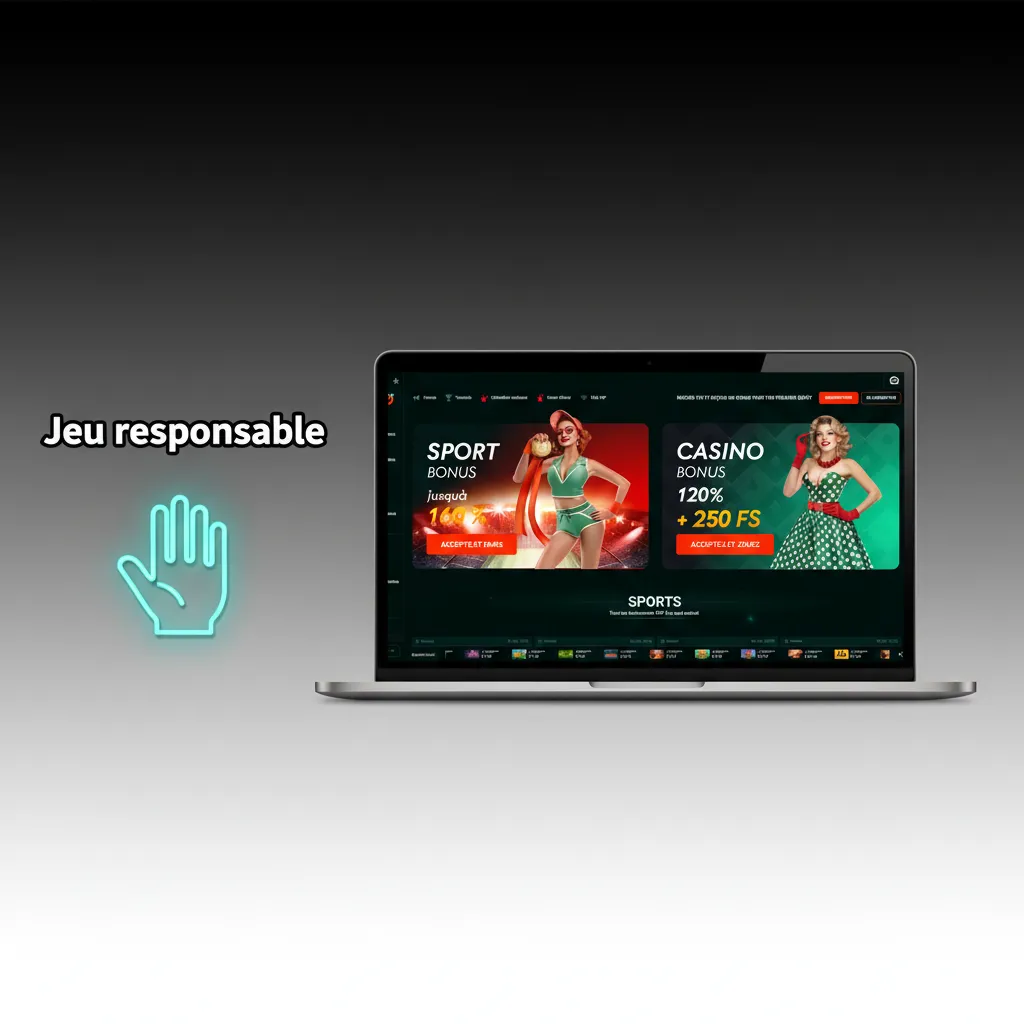 Infographie sur le jeu responsable: fixer des limites, éviter les pertes, pauses, 2FA, auto‑exclusion et ressources d’aide.