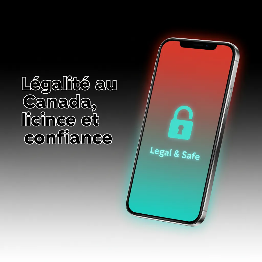 Carte du Canada avec bouclier de licence, vérification d’identité, confidentialité et outils de jeu responsable.