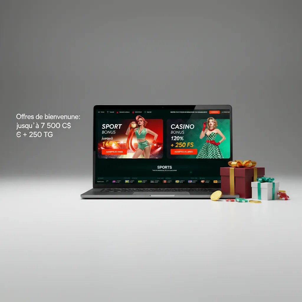 Offres de bienvenue: jusqu’à 7 500 C$ + 250 TG. Casino sur 4 dépôts, 35x, 7 jours. Sport 100% jusqu’à 300 C$, mise 5x