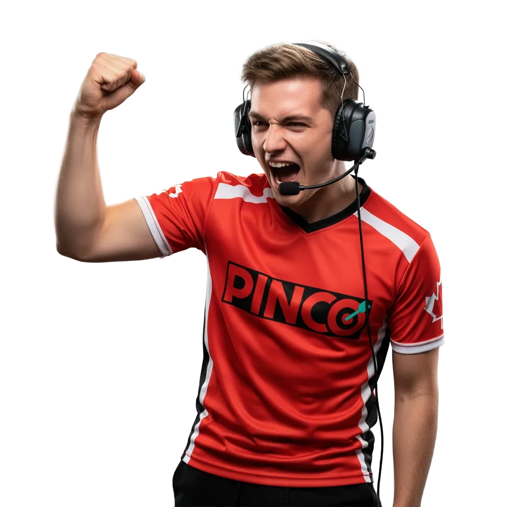 Publicité Pinco pour paris e-sports au Canada: CS2, Dota 2, LoL, bonus jusqu’à 7 500 $ CA + 250 tours, app mobile