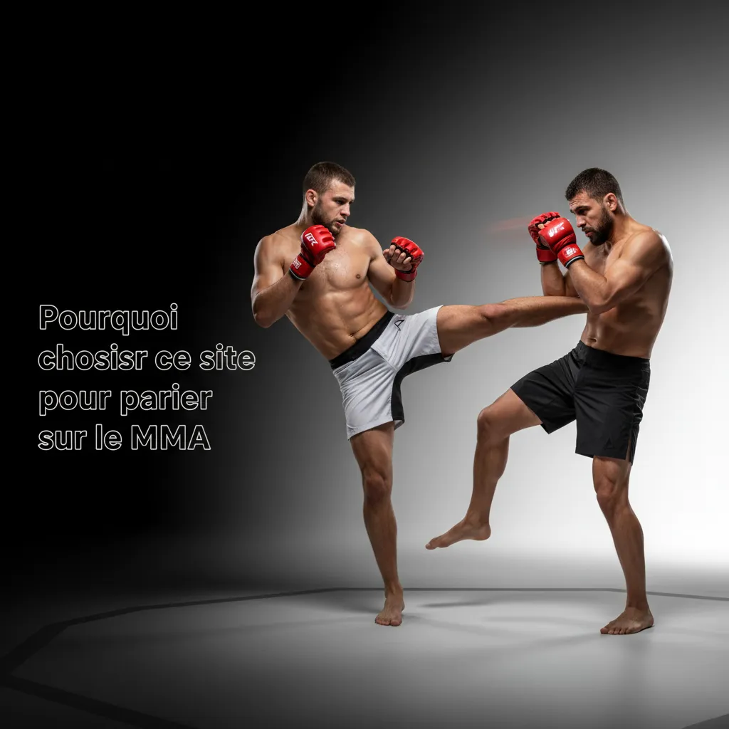 Infographie atouts du site MMA: cotes live, marchés variés, cash out, stats, dépôts locaux, support FR/EN, jeu responsable