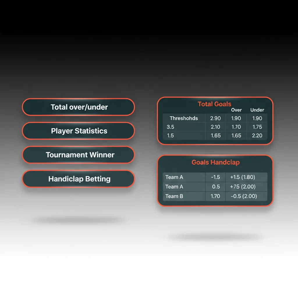 Types de mises: Simple (un résultat), Combiné (Express, cotes multipliées, risque accru), Système (marge d’erreur)