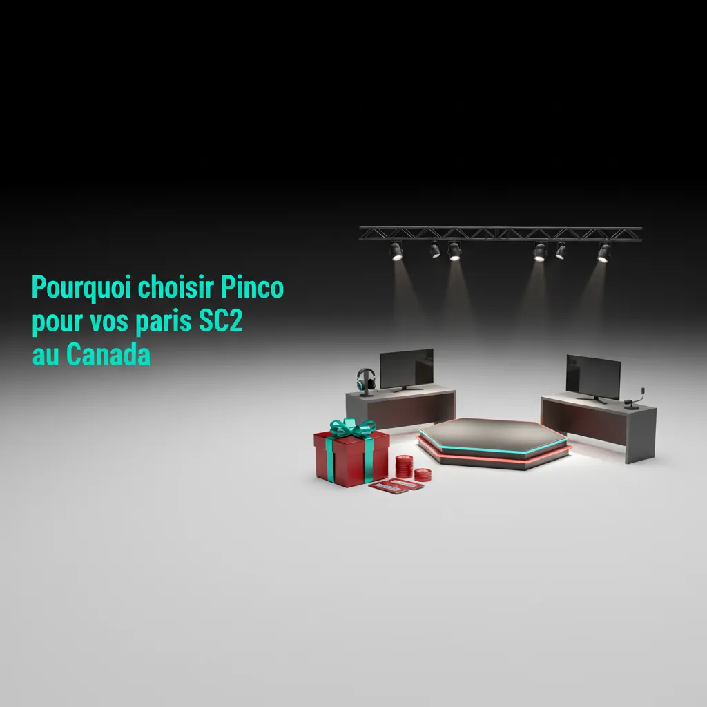 Visuel Pinco: paris SC2 au Canada, bonus C$7 500 + 250FS, méthodes locales, app mobile, support 24/7, cotes compétitives