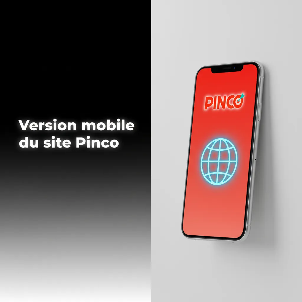 Version mobile du site Pinco sur smartphone et tablette: paris, casino, dépôts/retraits, sans installation via navigateur.