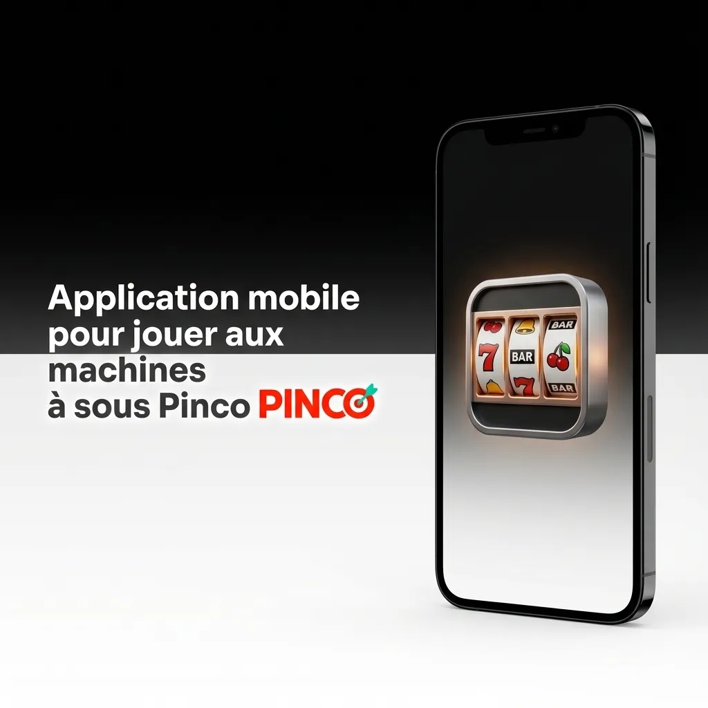 Application mobile Pinco Casino montrant l'interface de jeu avec machines à sous et options de navigation tactile