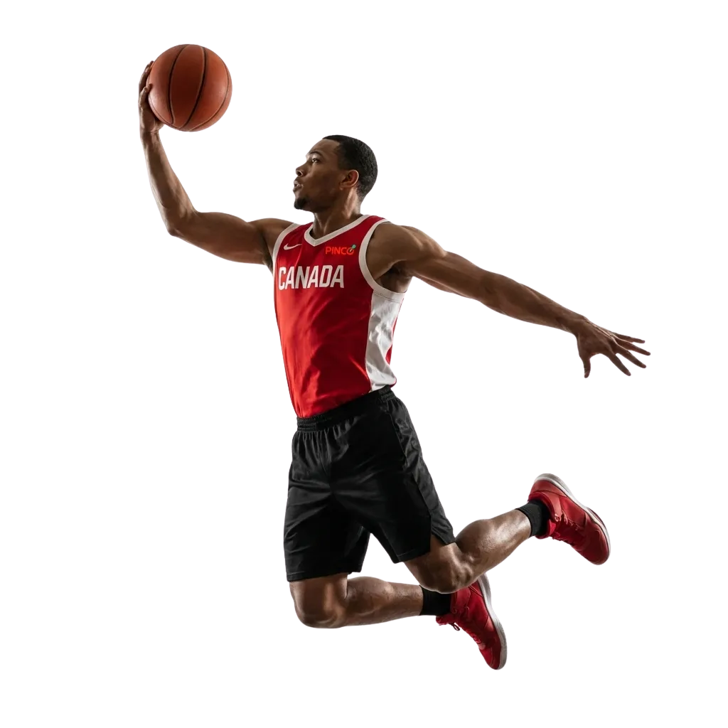 Basketball betting at Pinco: NBA, NCAA, EuroLeague with live odds, spreads, props, and $500 welcome bonus for Canadians.