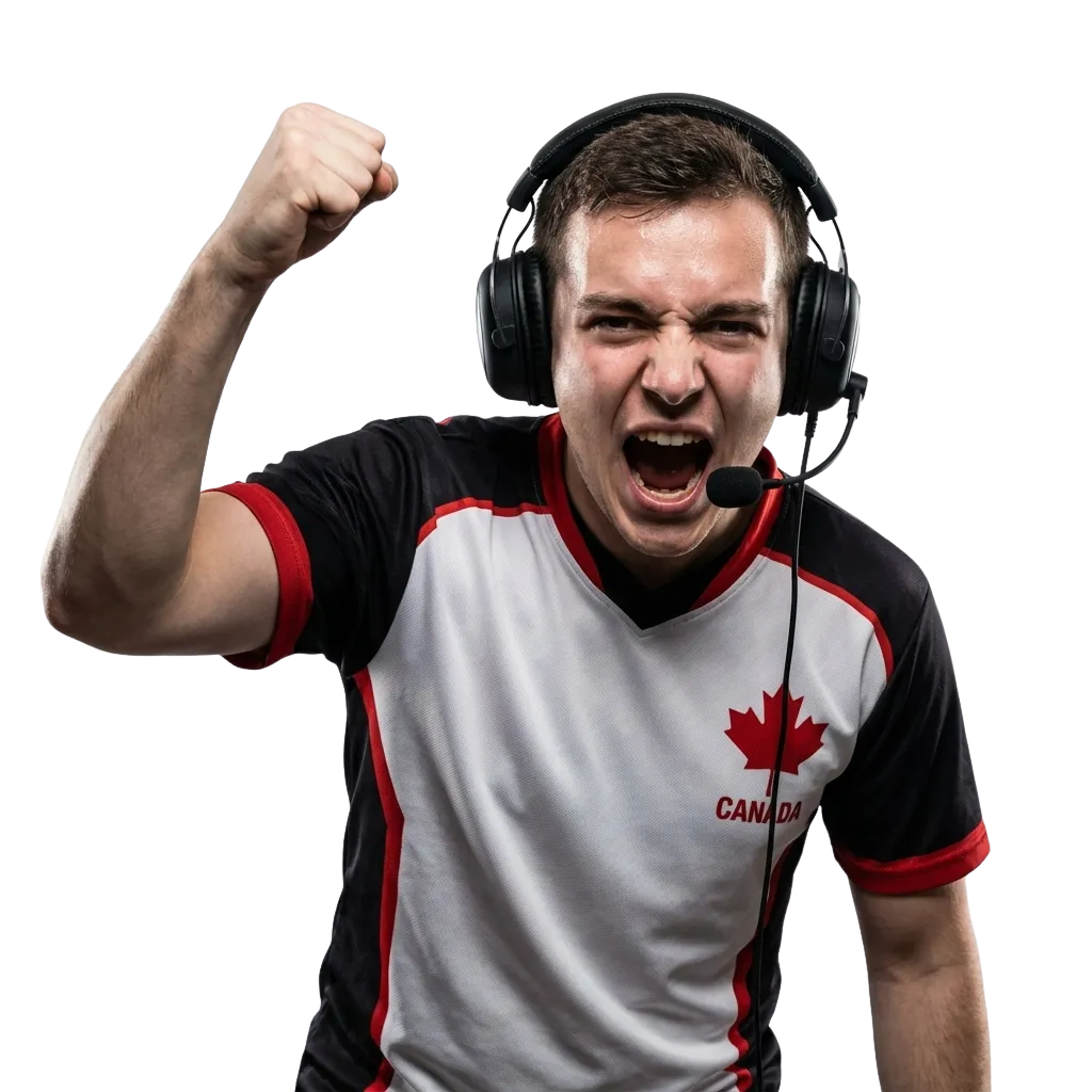 Esports betting interface showing competitive gaming tournaments with live odds and match options at Pinco Canada