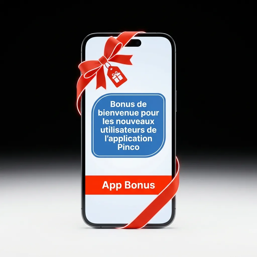 Écran de l'application Pinco affichant les options de bonus de bienvenue pour casino et paris sportifs