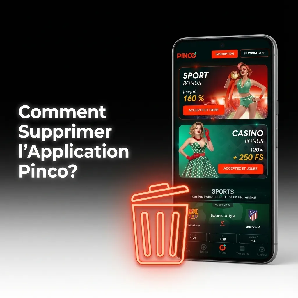 Guide illustrant la suppression de l'application Pinco sur Android et iOS avec instructions étape par étape