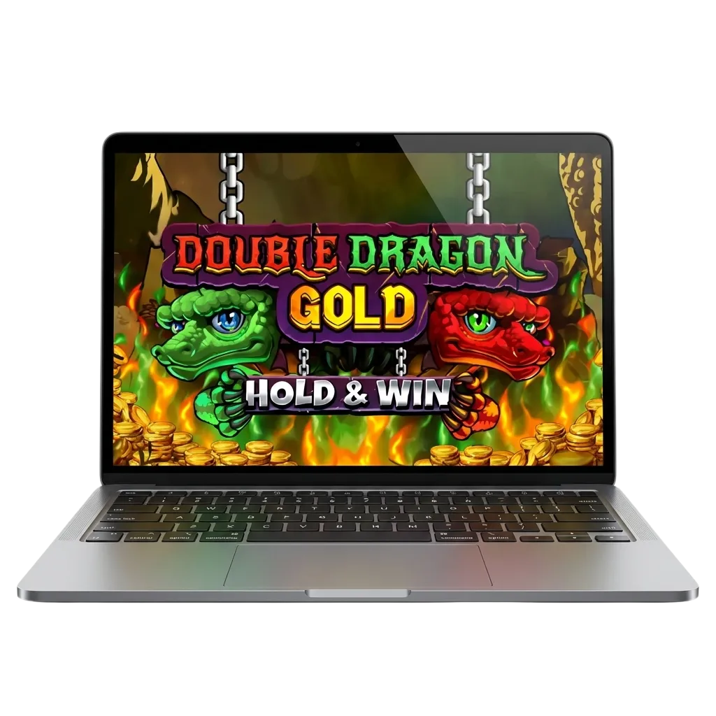 Double Dragon Gold slot machine with Hold & Win feature and golden dragon symbols on Pinco casino platform