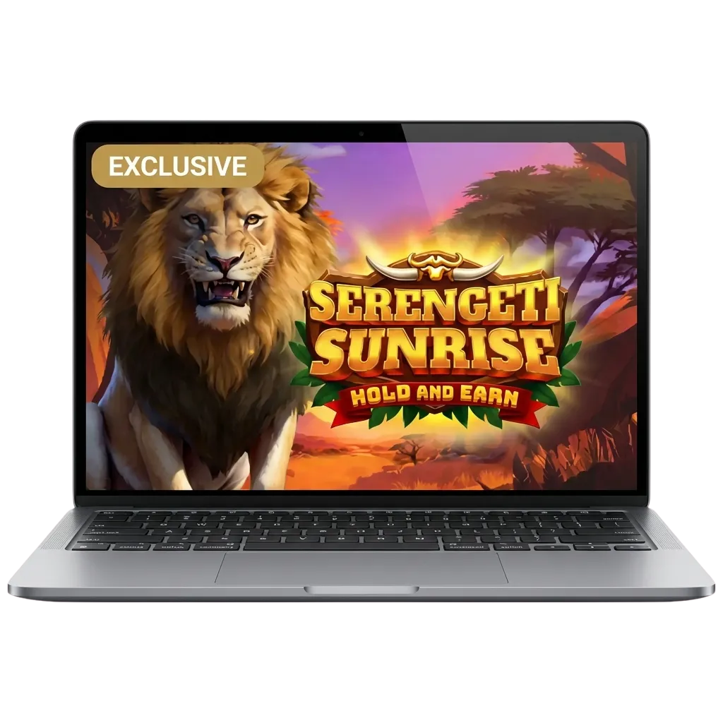 Serengeti Sunrise slot game featuring African wildlife and sunset over plains at Pinco Casino Canada