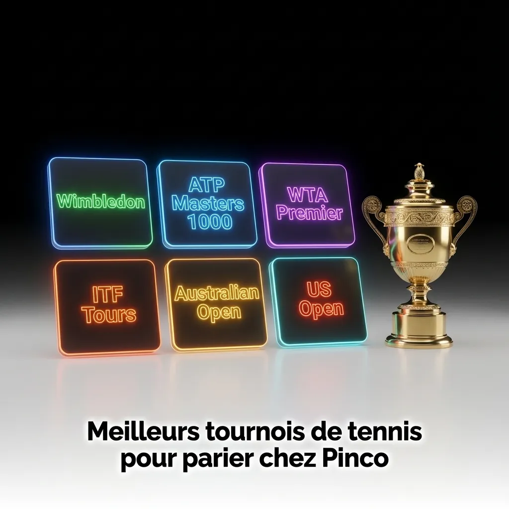 Tennis racket and ball on court representing major tournaments like Grand Slams available for betting at Pinco