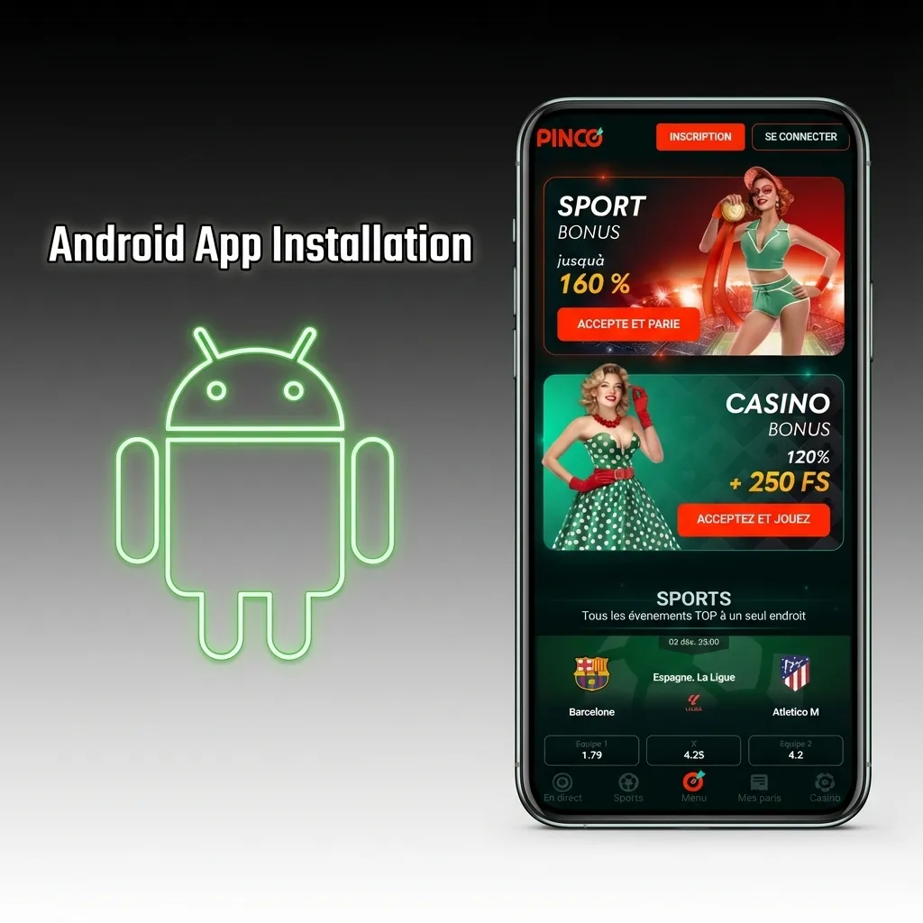 Android smartphone displaying app installation screen with APK file download and setup instructions