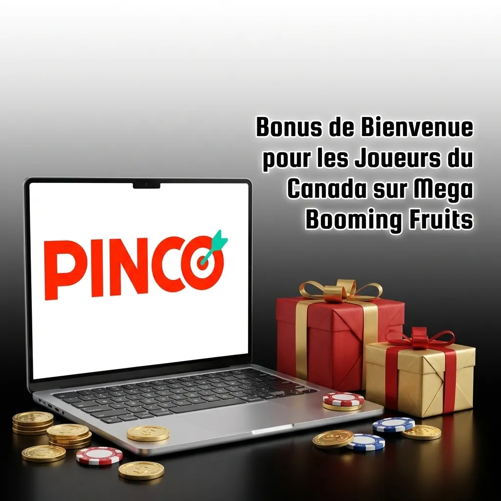 Pinco Casino welcome bonus for Canadian players: 120% match up to $7,500 CA plus 250 free spins on Mega Booming Fruits slot game
