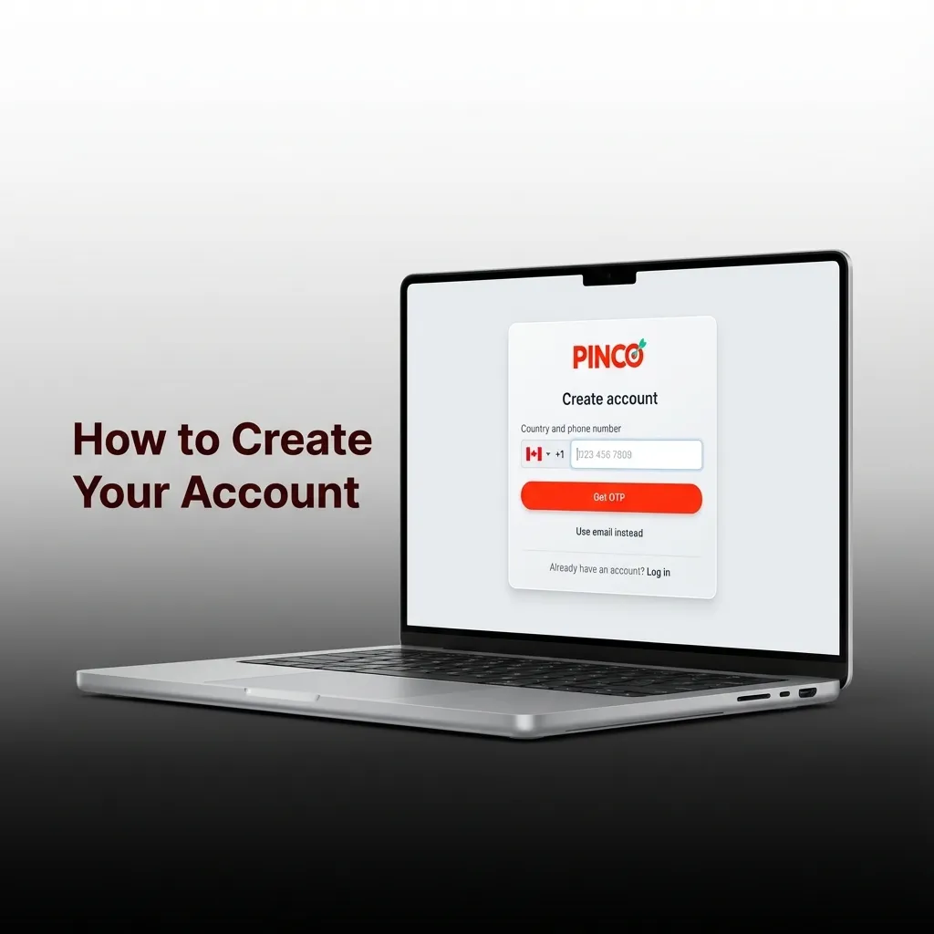 Step-by-step account registration process showing sign-up button, detail entry, currency selection, and verification steps