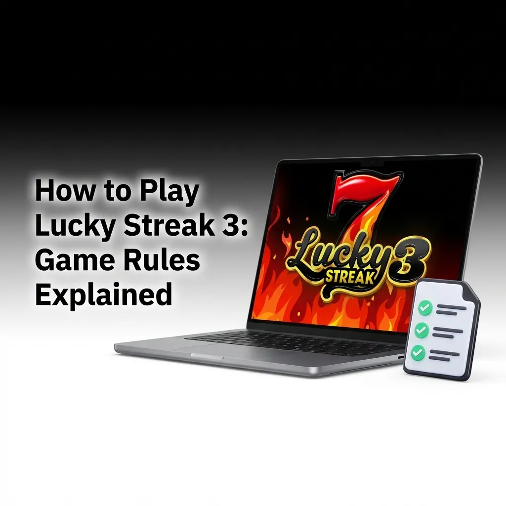 Lucky Streak 3 slot machine with 5 reels showing number 7 symbols and paylines explaining game rules and betting options
