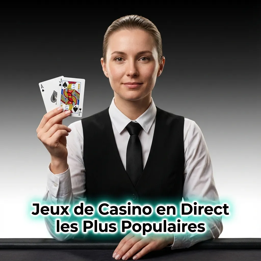Jeux de casino en direct populaires incluant roulette, blackjack, baccarat et jeux de roue avec croupiers réels