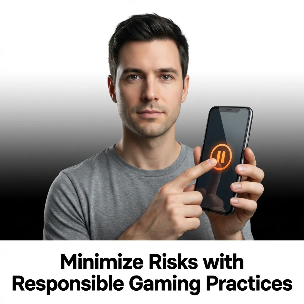 Person setting gaming limits on smartphone with budget planning tools and responsible gambling controls displayed