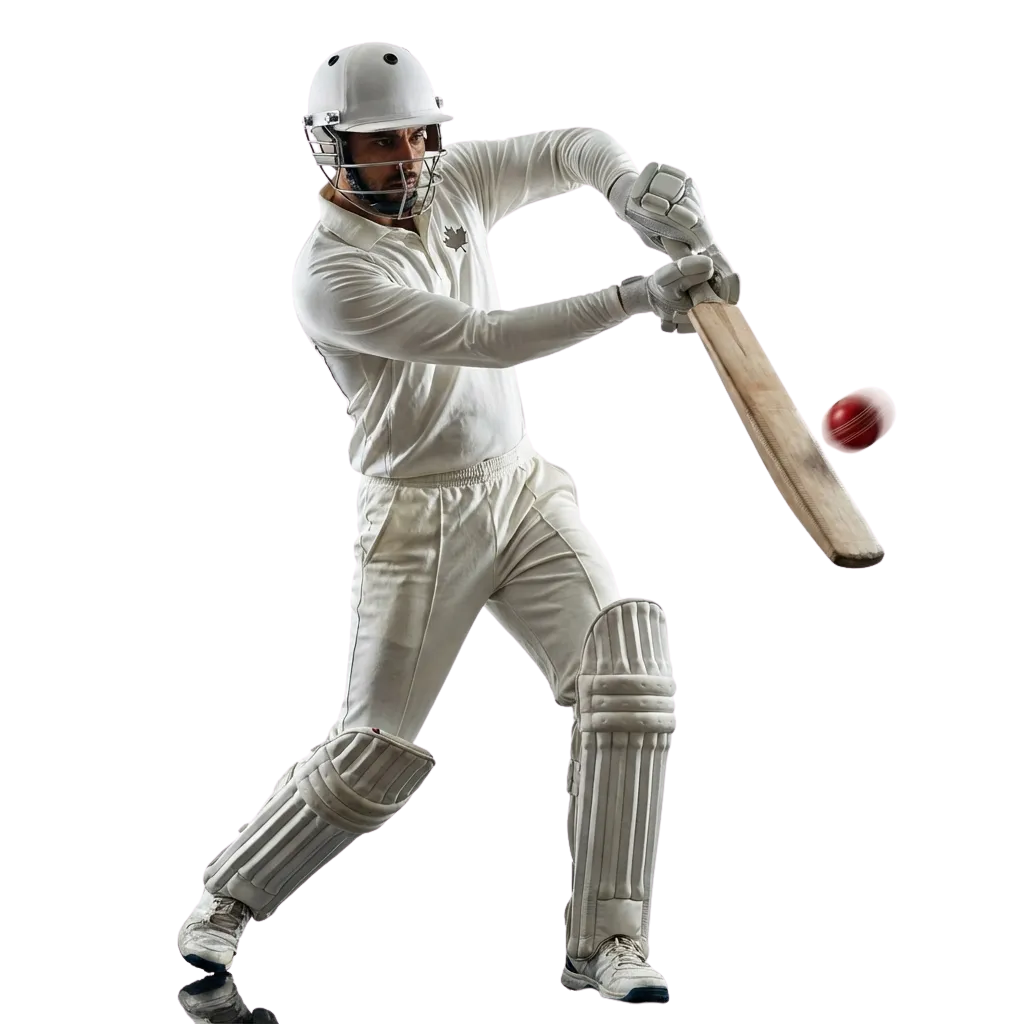 Joueurs de cricket en action avec logo Pinco et options de paris sportifs pour fans canadiens