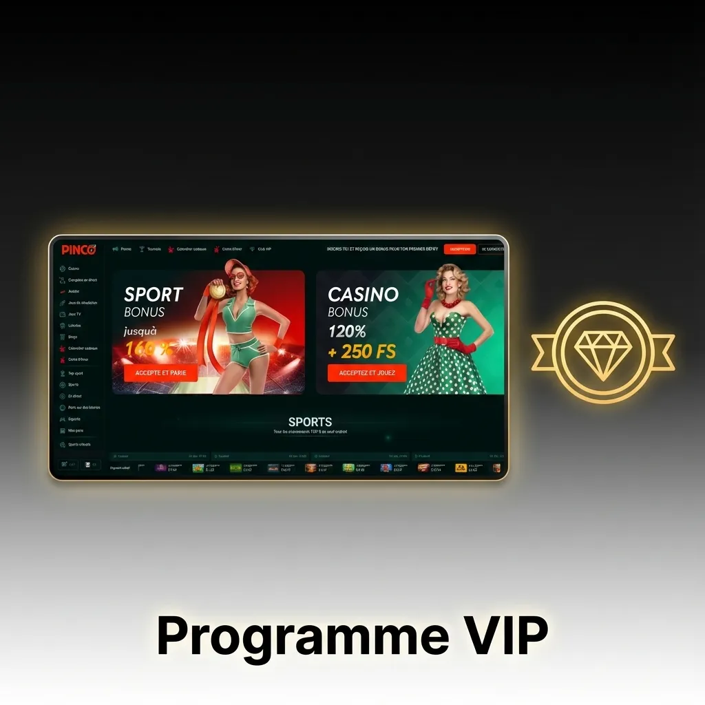 Pinco VIP loyalty program showing six tiers from Bronze to Elite with exclusive rewards and benefits for players