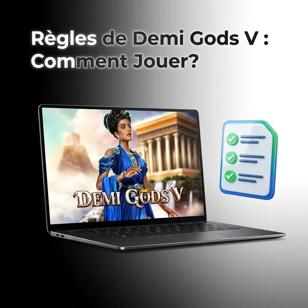 Demi Gods V slot machine interface showing 5 reels, 20 paylines, Wild and Scatter symbols with free spins feature