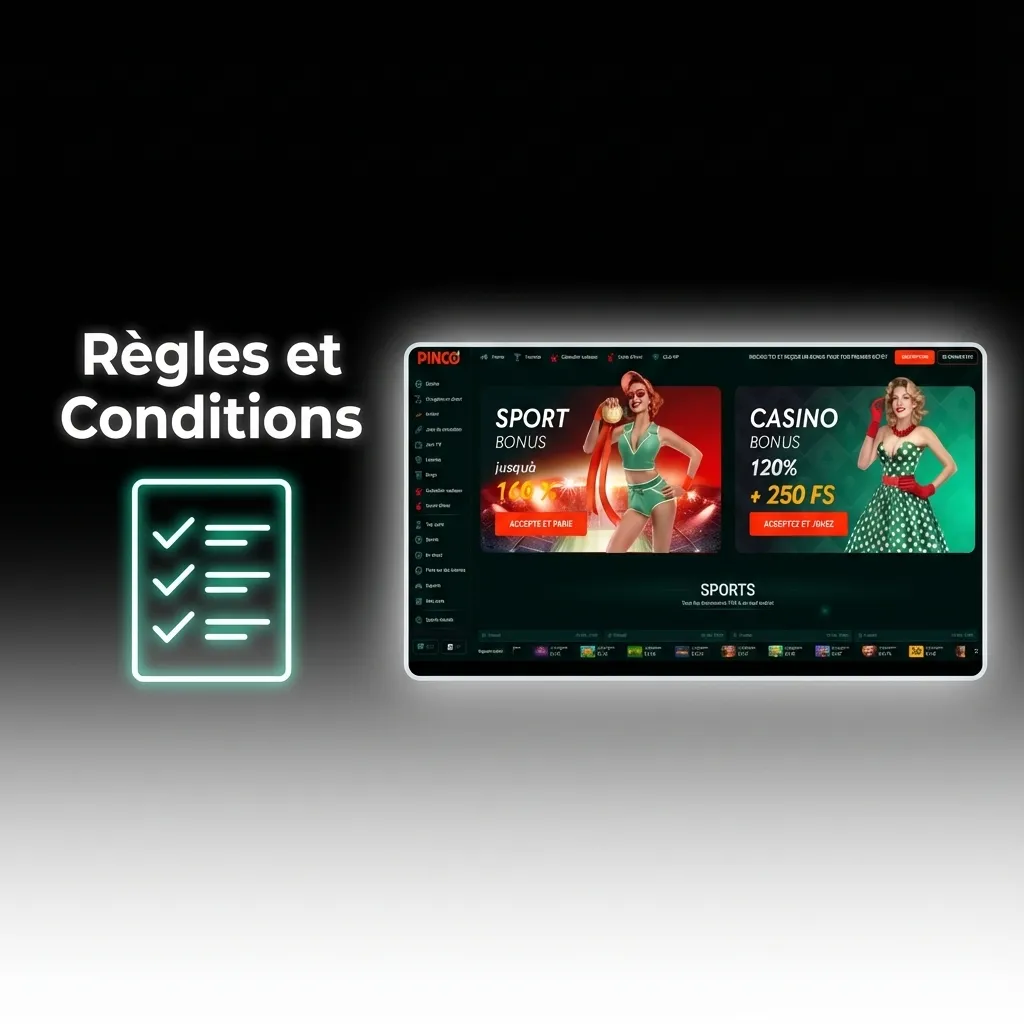 Pinco rules and conditions page showing age requirements, account policies, and verification requirements for players.