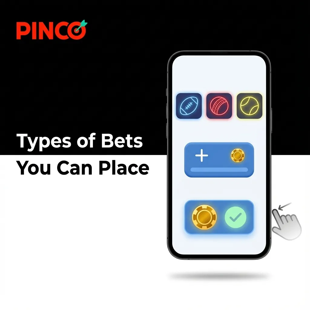 Illustration showing three betting types: Single bet on one outcome, Express combining multiple bets, and System allowing partial wins.