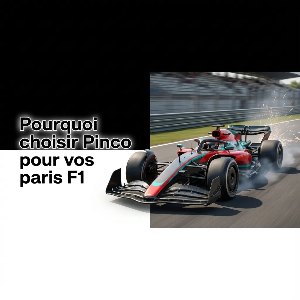 Interface de paris Pinco montrant les options de paris Formule 1 avec cotes en direct et marchés variés disponibles