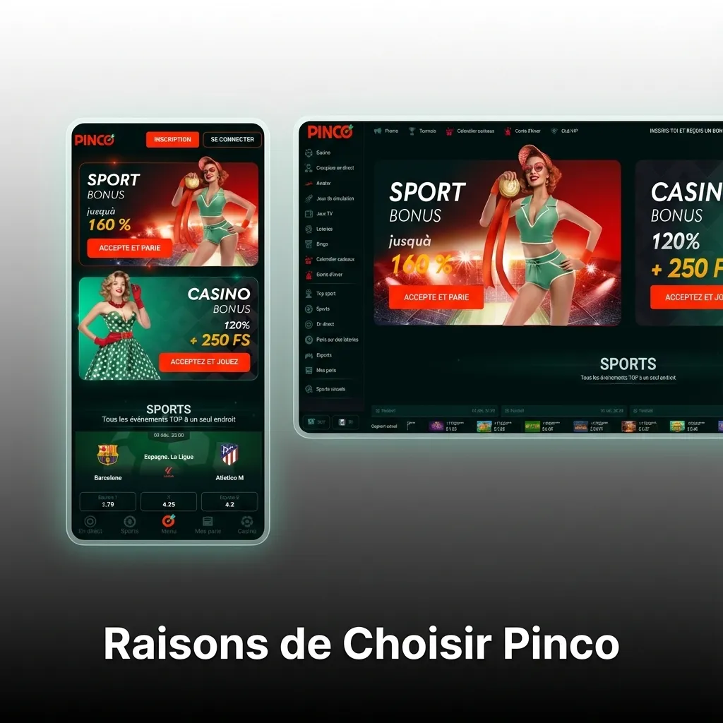 Pinco casino features including fast withdrawals, 8000+ games, competitive odds, mobile app, and VIP rewards program